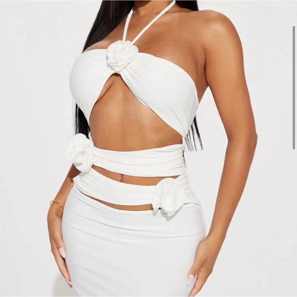 White cut out maxi dress - Picture 5 of 8